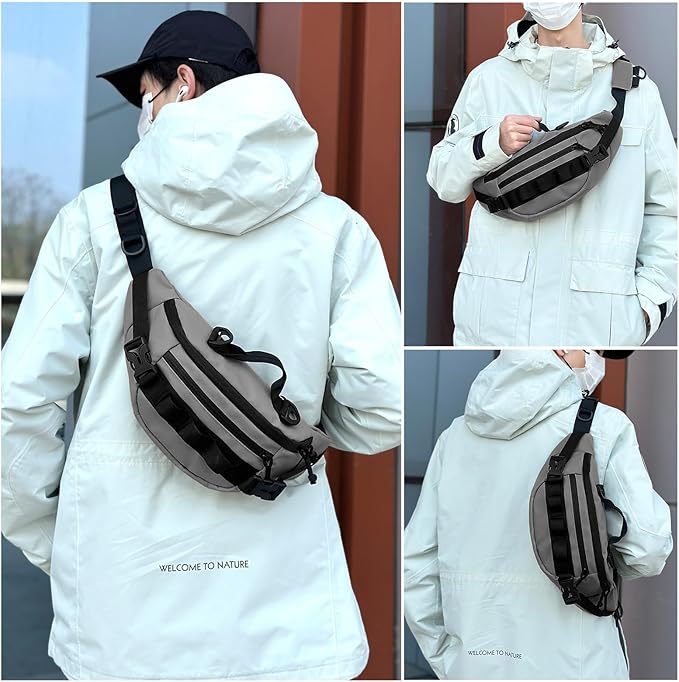 CamGo Tactical Fanny Pack for Men Women Military Waist Bag Molle Utility Hip Belt Pouch Crossbody Bags Bumbag for Cycling Hiking Walking Fishing Grey