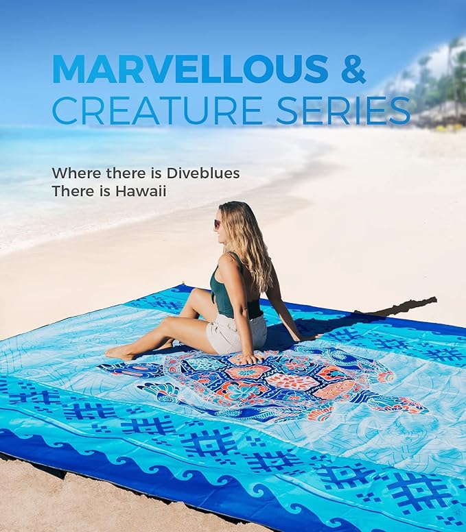 OCOOPA Beach Blanket Waterproof Sandproof, 10'X 9' Extra Large, Soft and Sturdy, Light Weight and Portable, Perfect for Beach Vacation, Famlily Park Picnic, Travel Camping, Outdoor Gifts