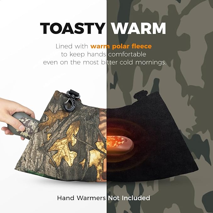 OCOOPA Hand Warmer, Hand Warming Pouch, Hand Muff, Water Resistant Windproof, Durable Oxford Material, Perfect for Outdoors, Golf, Hunting, Football, Mens Gifts, Fits Hand Warmers Not Included