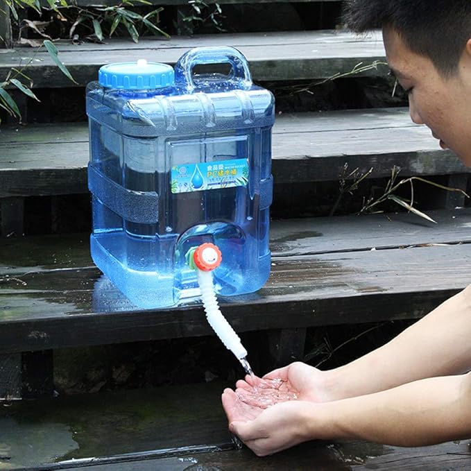 Water Storage Containers, Camping Water Container, Portable Water Tank with Faucet Camping Bucket with Tap Water Jug with Spigot BPA Free Emergency Water Storage for Outdoor Camping Hiking