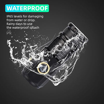 Magnetic Flashlight Rechargeable 1000 Lumens Portable Mini Pocket Flashlight with Clip, USB C Rechargeable, 5 Lighting Modes for Everyday Carry Camping Hiking, IP65 Waterproof