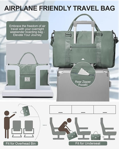 Gym Bag Womens,Travel Duffel Carry on Bag Sport Tote Bag Weekend Overnight Bag