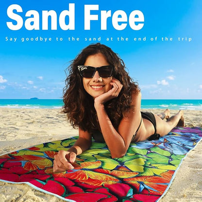 2 Pack Microfiber Lightweight Beach Towel Sand Free Quick Dry Absorbent Thin Compact Towels for Swimming Pool Camping Beach Accessories Large Easy Pack Travel Things for Vacation Essentials Gift