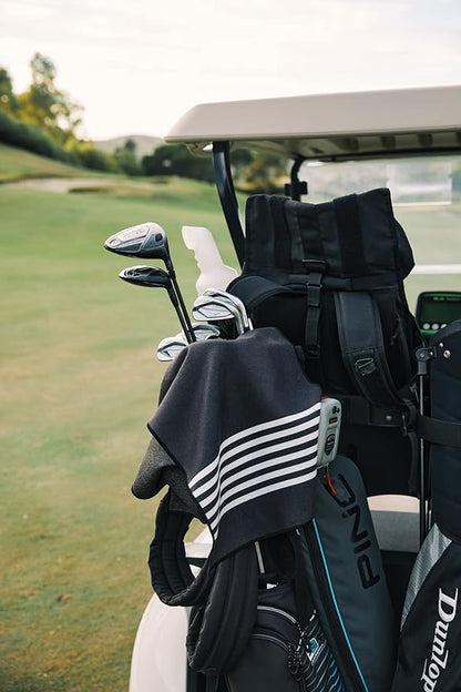 Nomadix Mini Towel - Perfect for The Gym, Biking, Hiking, Golf, & More - Made with Recycled Materials - Super Absorbent - Quick Dry - Sand Resistant - Poolside Black - 40x16 in