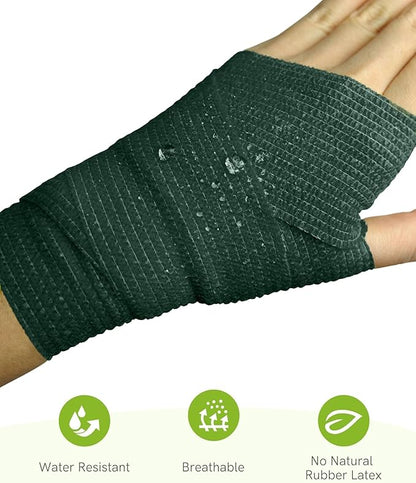 FriCARE Self Adhesive Bandage Wrap, Medical Tape in First Aid Kit, Cohesive Bandages for Wounds Sport Vet, FSA/HSA Eligible, 2 Inches X 5 Yards 6 Rolls, Lush