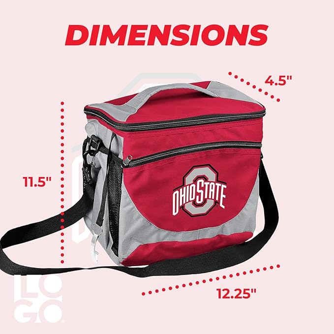 Logo Brands NCAA Unisex Adult 24-Can Cooler with Bottle Opener and Front Dry Storage Pocket, One Size, Multicolor