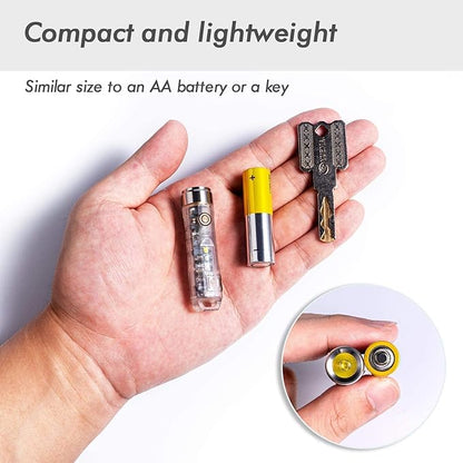 RovyVon Aurora A8 New 4th Keychain Flashlight, 650 Lumen Super Bright with EDC Pocket-Sized,USB-C Rechargeable,Momentary On, Lock Mode, for Camping Daily Use(Amber/Red/Blue)