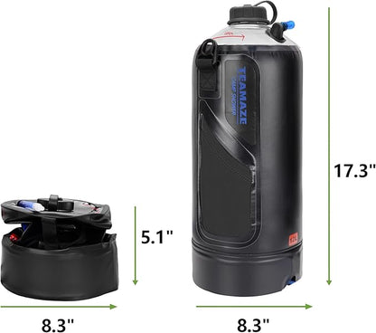 Camping Shower,12L Portable Camp Shower Bag with Upgraded Screw Lid, Auto Pressure Pump, Solar Shower, Camping Shower Head for Beach Camping, Hiking, Traveling, Washing