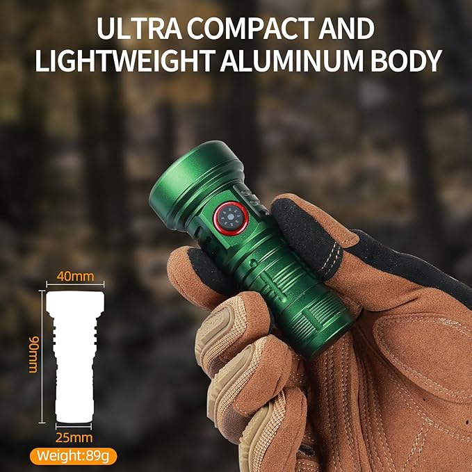 Led Flashlights Rechargeable USB C, Small Powerful Flashlight Max 2000 High Lumens Flashlight with 5 Modes, Red Light, Power Indicator, Waterproof Flash Light for Camping Hiking Emergency