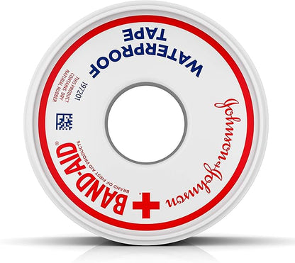 Johnson & Johnson Band-Aid Brand of First Aid Products Waterproof Tape, 1 Inch by 10 Yards (Pack of 4)