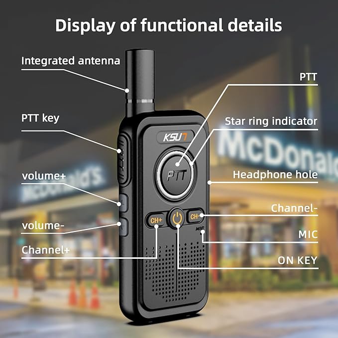 LT Plus Two-Way Radio Long Range with Access to 16 Channels NOAA Weather 4200mAh Battery Rechargeable Flash Replication Frequency Tpye-C LCD Display for Camping Walkie Talkies(Black 2 Pack)