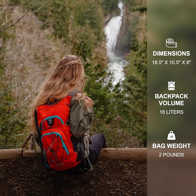 Everfun Hydration Backpack 18L with Water Bladder 2L/3L Hiking Water Backpack Women Men Lightweight Insulation Hydration Day Rucksack for Hiking, Cycling, Running, Festival, Camping