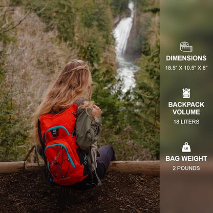 Everfun Hydration Backpack 18L with Water Bladder 2L/3L Hiking Water Backpack Women Men Lightweight Insulation Hydration Day Rucksack for Hiking, Cycling, Running, Festival, Camping
