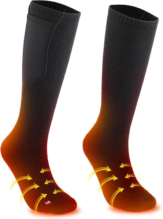 Heated Socks, Remote Control 4000mAh 5V Rechargeable Electric Heated Socks with 3 Heat Settings for Men Women Outdoor Hunting Skiing Camping Warm Winter Socks