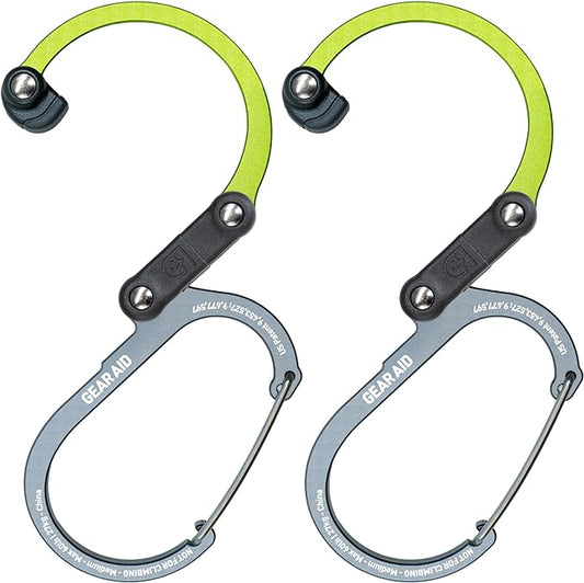GEAR AID HEROCLIP 360° Swivel Carabiner Gear Clip and Hook (Medium) for Camping, Backpack, Suitcases and Garage Organization