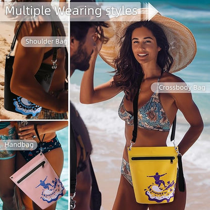 WALNEW Waterproof Dry Bag with Watertight Zipper, Lightweight Waterproof Pouch for Women Men, IPX5 Crossbody Dry Sack Keeps Gear Dry for Kayaking, Beach, Boating, Camping, Fishing, Hiking (PINK)
