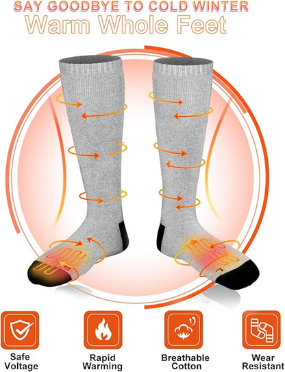 Heated Socks, Electric Heated Socks for Men Women, Battery Heated Socks for Skiing Camping Cycling Hunting Fishing Outdoor Warm Winter