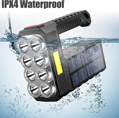 Flashlight Rechargeable Flashlights, 100000 High Lumens Super Bright 8 LED COB Sidelight with 3 Modes, Portable Lightweight Waterproof Spotlight Flashlight for Emergency (Black) (1PCS)