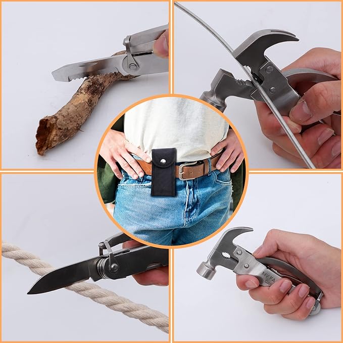 Fathers Gifts for Dad from Daughter Son MY FAVORITE CHILD GAVE ME THIS Hammer Multitool Camping, 12 In 1 Pocket Multi Survival Tools Cool Gadgets Christmas Birthday Gifts for Men Dad boyfriend