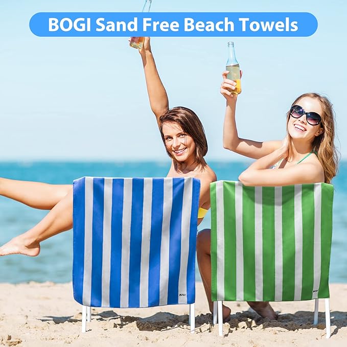 BOGI Microfiber Beach Towel Set,Quick Dry Beach Towel-(Size:L,XL)-Lightweight Absorbent Oversized Travel Towel,Sand Proof Compact Pool Towels for Travel Bath Beach Swim Gym Yoga