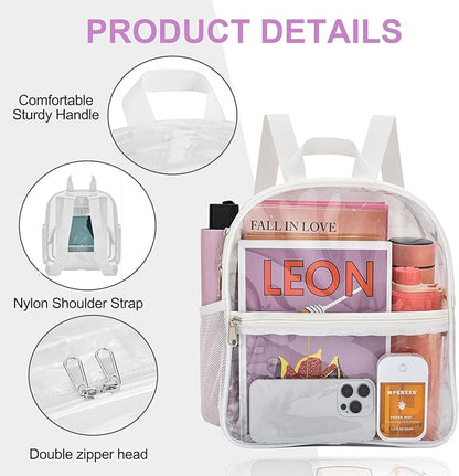 Oraben Clear Backpack for Stadium Events Stadium Backpack Waterproof 12x6x12 Clear Bag for Adult Concert Sport Work