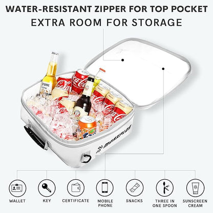 Waterproof PVC Paddleboard Cooler Deck Bag - 12 Can Soft Insulated Cooler for Paddleboarding, Camping, Kayaking