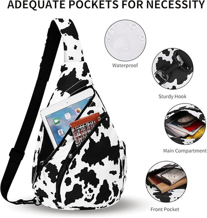 HUA ANGEL Crossbody Sling Bag for Men & Women Lightweight Waterproof Chest Shoulder Bag for Travel Hiking & Everyday Use