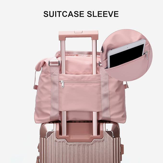 Sport Travel Duffle Large Gym Tote for Women, Weekender Carry on for Airplane, Ladies Beach Overnight Waterproof Luggage With Wet Bag