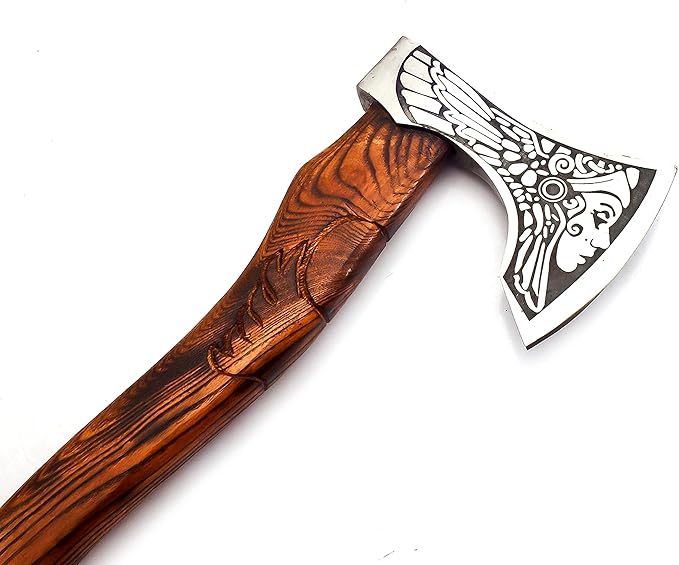 1095 Custom Handmade | Steel Corban Survival Axe | Custom Handmade | High-Carbon Steel | Blade | Camping | Outdoor Adventures | Survival Gear | Leather Sheath | Damascus Steel