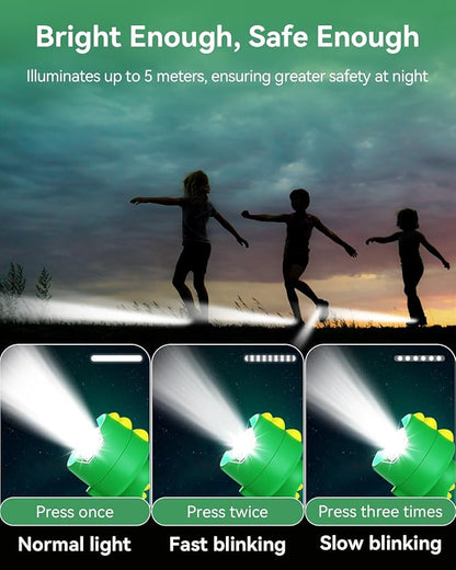 Headlights for Croc Shoes 2pcs, Shoes lights Dinosaur Design, Flashlights Accesories for Croc Shoes Lasting 145 Hours, 3 Modes Flashlight,Waterproof Headlights for Croc Shoes for Camping,Dog Walking
