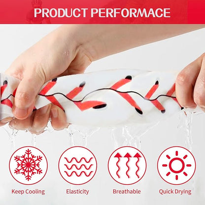 12 Pcs Cooling Towels, Breathable Chilly Towel, Individual Package 40"x12" Microfiber Towel for Coach Gift (White,Baseball)