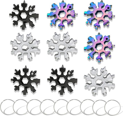 18-in-1 Snowflake Multi Tool Portable Stainless Steel Snowflake Bottle Opener/Flat Phillips Screwdriver Kit/Wrench Tools for Outdoor Camping Tool ,Christmas Gift