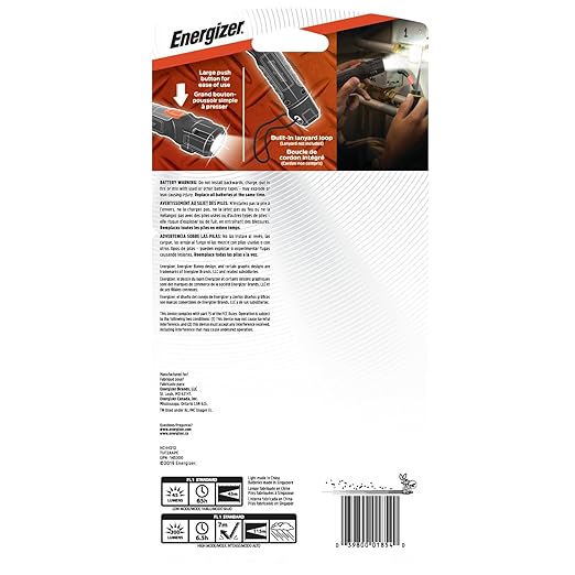 Energizer HC-300 LED Flashlight, IPX4 Water Resistant, Maximum Durability, Smart Dimming LED, High-Performance Task Light, Batteries Included, Black/Gray
