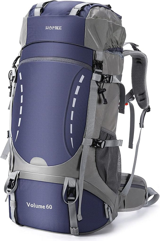HOMIEE 50L Hiking Backpack Travel Bag Waterproof Camping Backpack with Rain Cover Lightweight Backpacking Backpack Rucksack