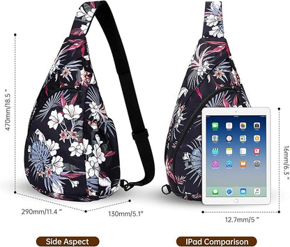 HUA ANGEL Crossbody Sling Bag for Men & Women Lightweight Waterproof Chest Shoulder Bag for Travel Hiking & Everyday Use