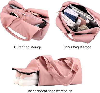 forestfish Yoga Gym Bag for Women with Shoes Compartment & Wet Dry Storage Pockets Lightweight Duffel Bag