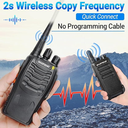 Baofeng Walkie Talkies Long Range Walkie Talkie for Adults with Earpiece Mic Rechargeable 2-Way Radios Copy Frequency Handheld Two-Way Radios Transceiver Walky Talky with USB Base Charger for Camping