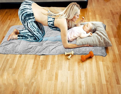 Gehannah Thick Camping Sleeping Pad, Soft Comfortable Microfiber Camping Cot Pads for Adults, Lightweight Foldable Sleeping mats for Traveling Hiking Backpacking Traveling