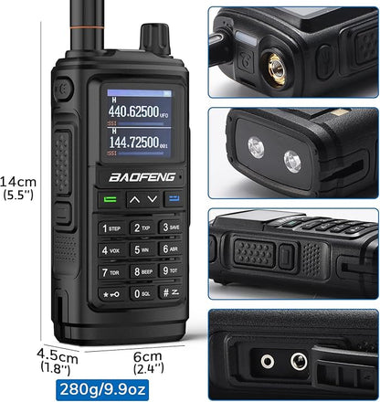 BAOFENG UV-17R Two Way Radio, Dual Band 144-148/420-450Mhz Handheld Ham Radio with Standard Antenna & High Gain Long Antenna, 1800mAh Li-ion Battery, 999 Channels, Manual DTMF, VOX, Support Chirp