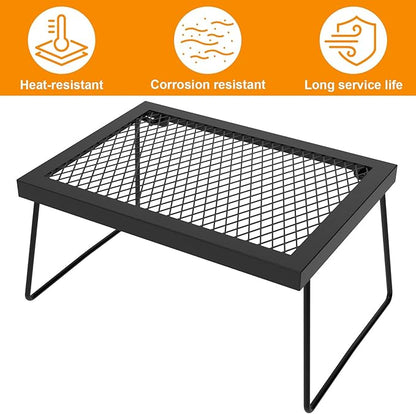 Camp Fire Cooking Racks Campfire Grate Over Fire Pit, Fireplace Cooking Grate Camp Fire Cooking Racks for Camping Cooking, Grill Grate for Fire Pit Over Fire Grill, Camping Accessories for Outside