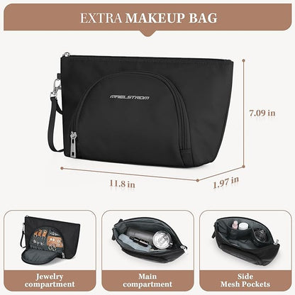 Maelstrom Gym Bag for Women,40L Travel Duffel Bag with Shoes Compartment and Wet Pocket,Waterproof Carry On Weekender Bag,Sport Gym Tote Bags Swimming Yoga, Hospital Holdalls-Black