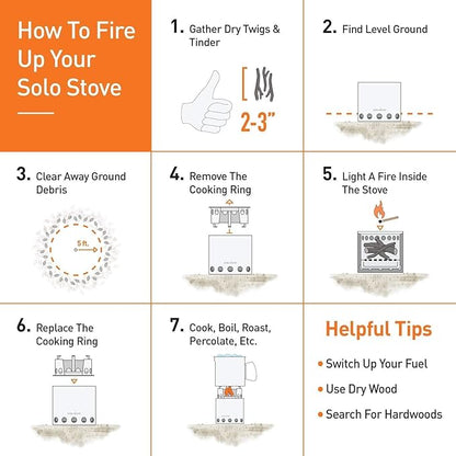 Solo Stove Campfire Camping Stove Portable Stove for Backpacking Outdoor Cooking Great Stainless Steel Camping Backpacking Stove Compact Wood Stove Design-No Batteries or Liquid Fuel Canisters Needed