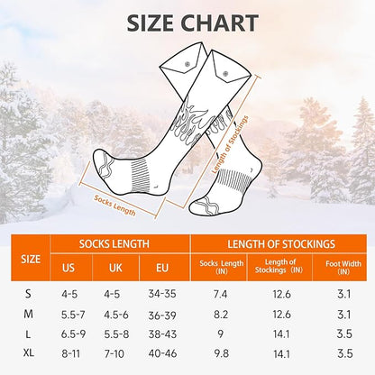 Heated Socks, Rechargeable Heated Socks for Men Women, Battery Powered Foot Warmer with APP Control for Winter Hunting Skiing Camping Hiking