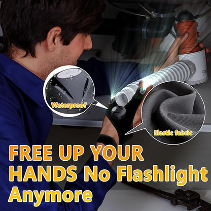 LED Flashlight Gloves, Unique Gift for Men Dad Father Husband Birthday Stuff, Cool Stretchy Fingerless Light Gloves Gadget for Repairing Electrician Mechanic DIY Handmade, 1 Pair