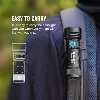 OLIGHT Seeker 4 Mini Rechargeable EDC Flashlight with 365nm UV Combo 1200 Lumens White Light, Portable Black Light for Outdoors, Cleanliness Detection and Emergency(Cool White Light: 5700~6700K)