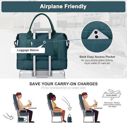 Travel Duffel Bag,Sports Tote Gym Bag,Shoulder Weekender Overnight Bag for Women