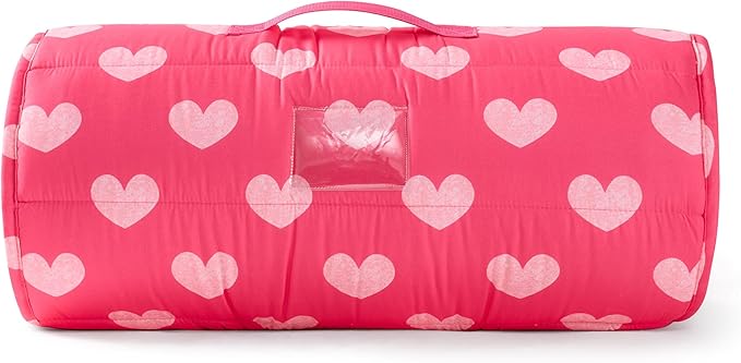 Kids Sleeping Bag Nap Mat with Pillow & Blanket – 3-in-1 Machine Washable Quilted Mat for Toddlers – Portable with Handles – 20" x 50" for Daycare, Preschool, Travel, & Sleepovers