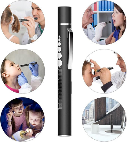 COSOOS 2 Rechargeable Pen Lights with Pupil Gauge & Ruler, Mini LED Penlights for Nurses Doctors, Warm/White Light with Clip, USB Rechargeable Penlight Flashlight Gifts for Nursing Student