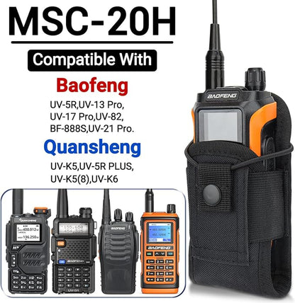 BAOFENG Tactical Pouch Walkie Talkie Bag Molle Radio Pouch Portable Radio Case Outdoor Nylon Case Holster Pouch Bag UV-5R BF-F8HP 5RM UV-21R Quangsheng UV-K5 8 K5PLUS AR-152 UV-17R Two Way Radio