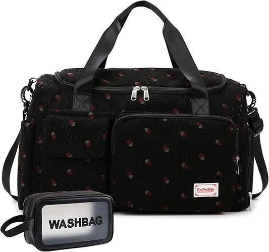 Small Gym Bag for Women, Travel Duffle Bag Carry On Weekender Bag with Shoe Compartment